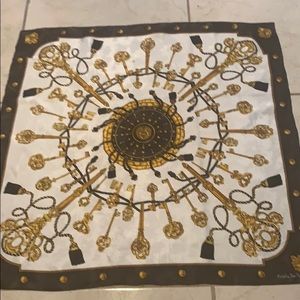 Vintages Nicole de Beauvoir key scarf brown &Gold